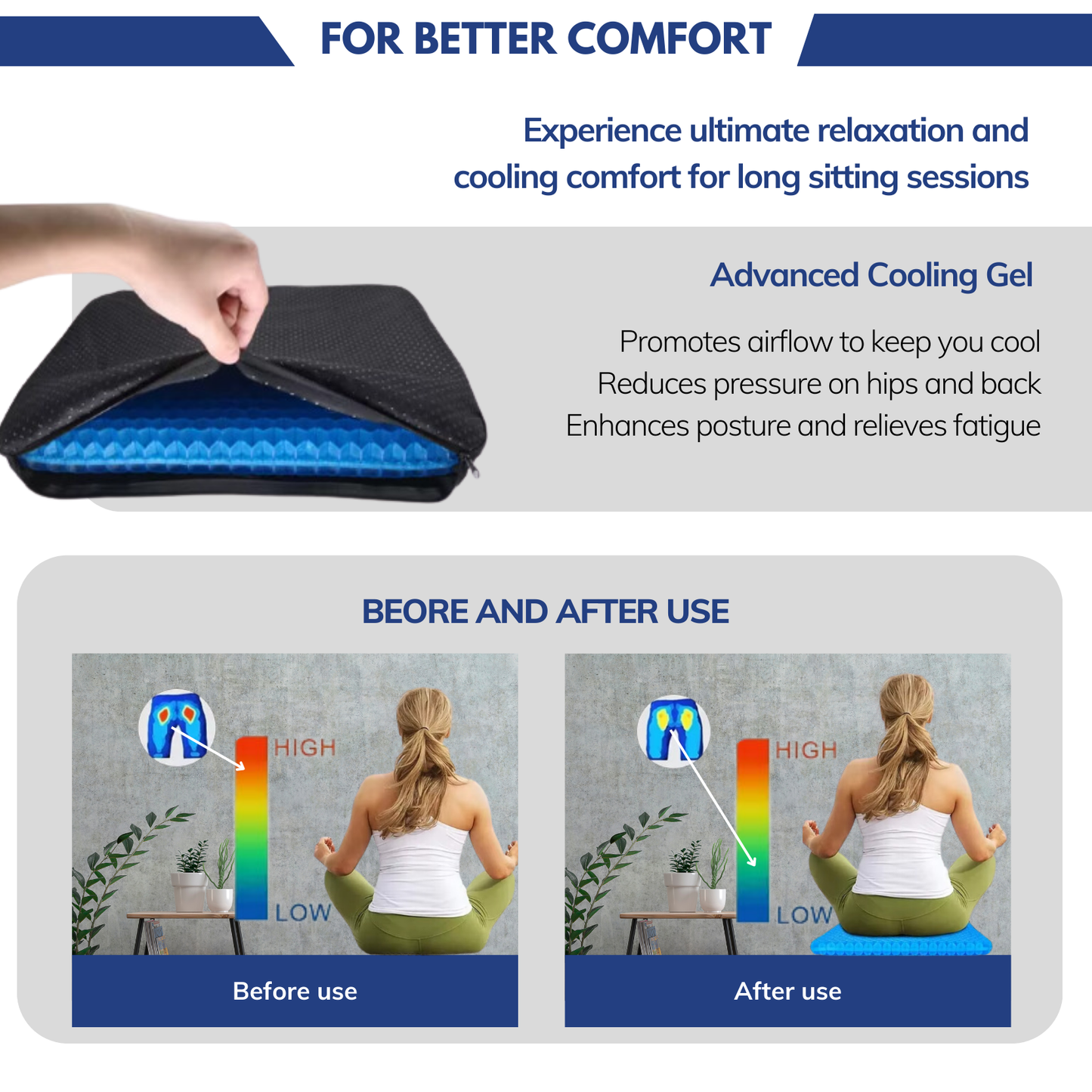 Eftaline™ ChillFlex Gel Seat Cushion