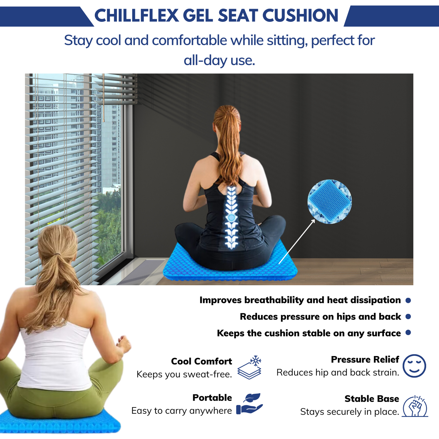 Eftaline™ ChillFlex Gel Seat Cushion